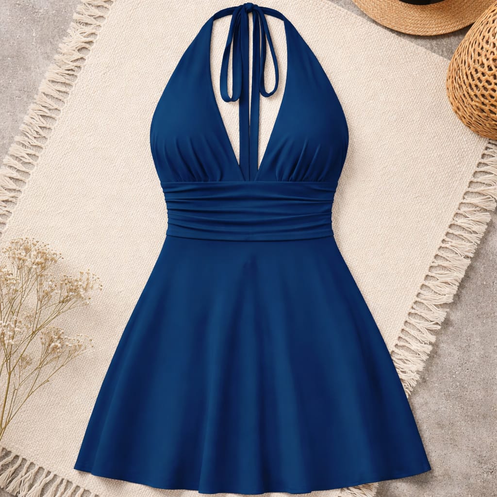 Halter Mini Dress Navy