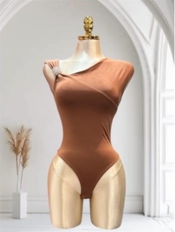 Bodysuit Asimétrico Silky Bronze