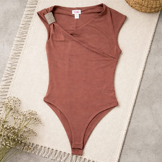 Bodysuit Asimétrico Silky Bronze