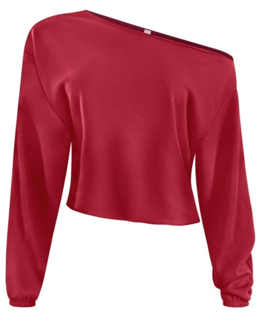 Crop Top Un Hombro Rojo