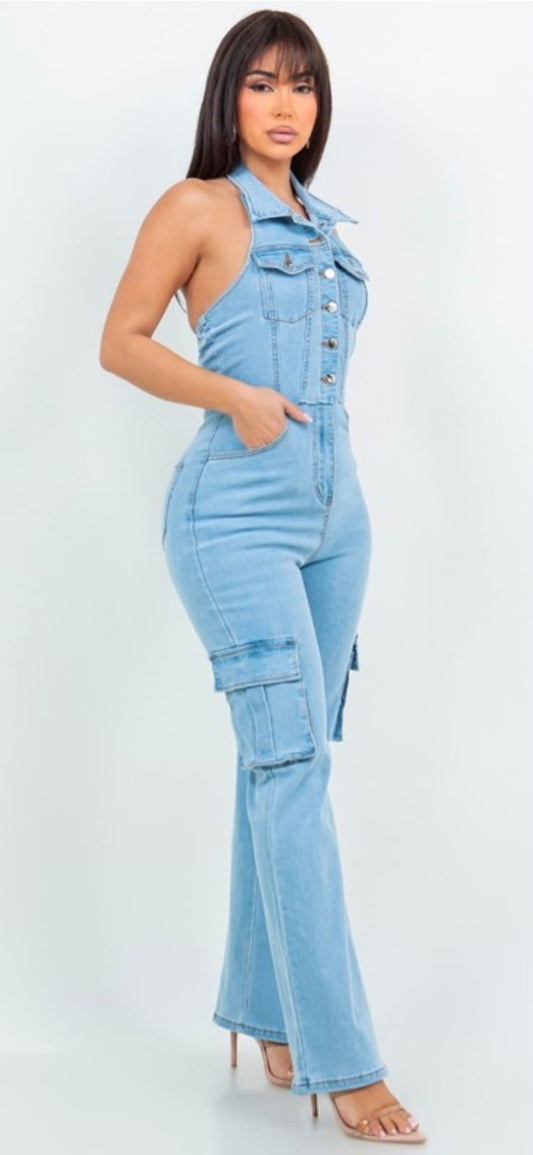 Denim Jumpsuit Power Chic
