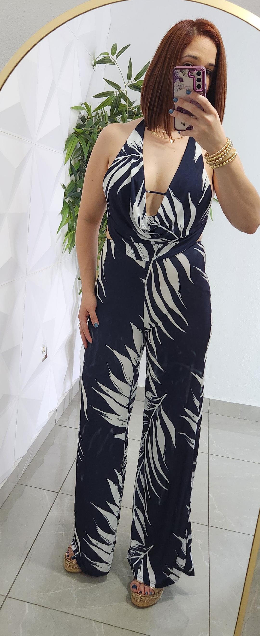 Blue Palm Jumsuit