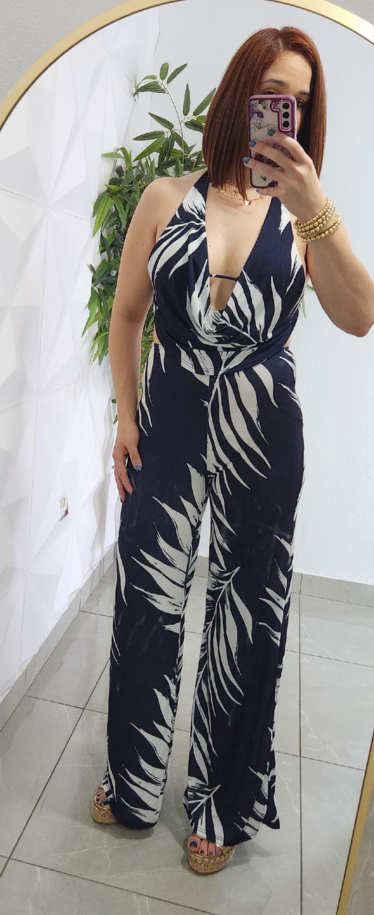 Blue Palm Jumsuit