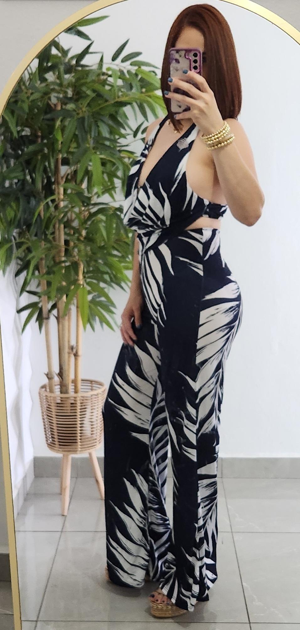 Blue Palm Jumsuit